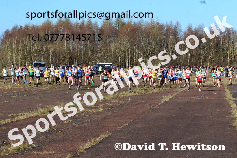 Boys and Girls Under-13s 2023 Elswick Harriers Road Relays, Albamarle Barrack Airfield, Ouston, Northumberland. Photo: David T. Hewitson/Sports for All Pics